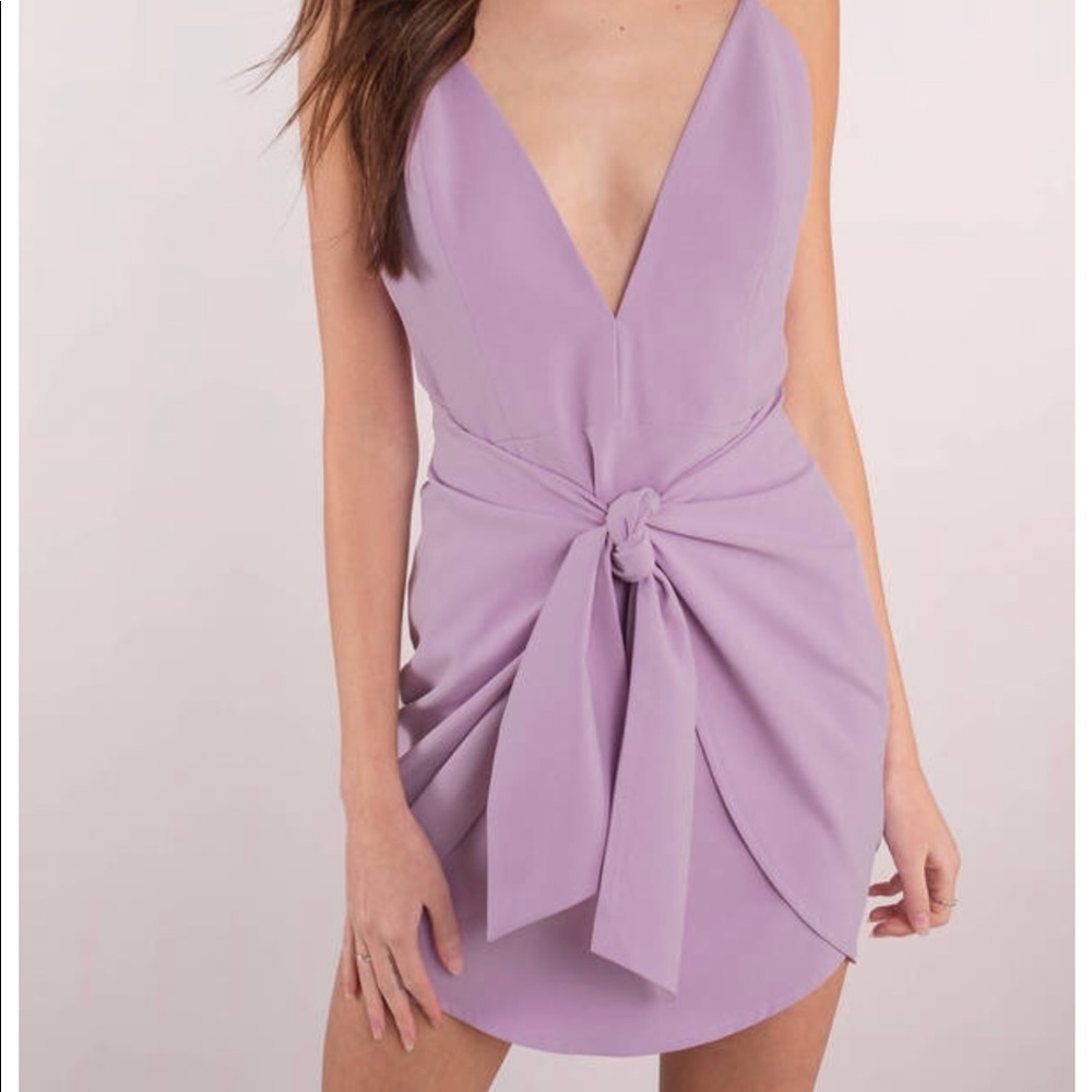 Tobi lilac mini wrap dress
